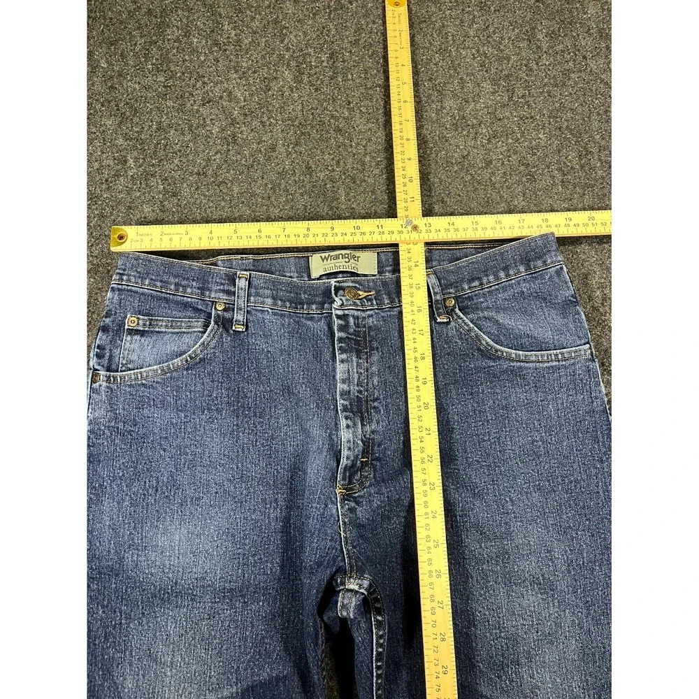 Y2K Wrangler Jeans Mens 38x28 Blue Denim Cotton Stretch‎ Mid Rise Straight Leg